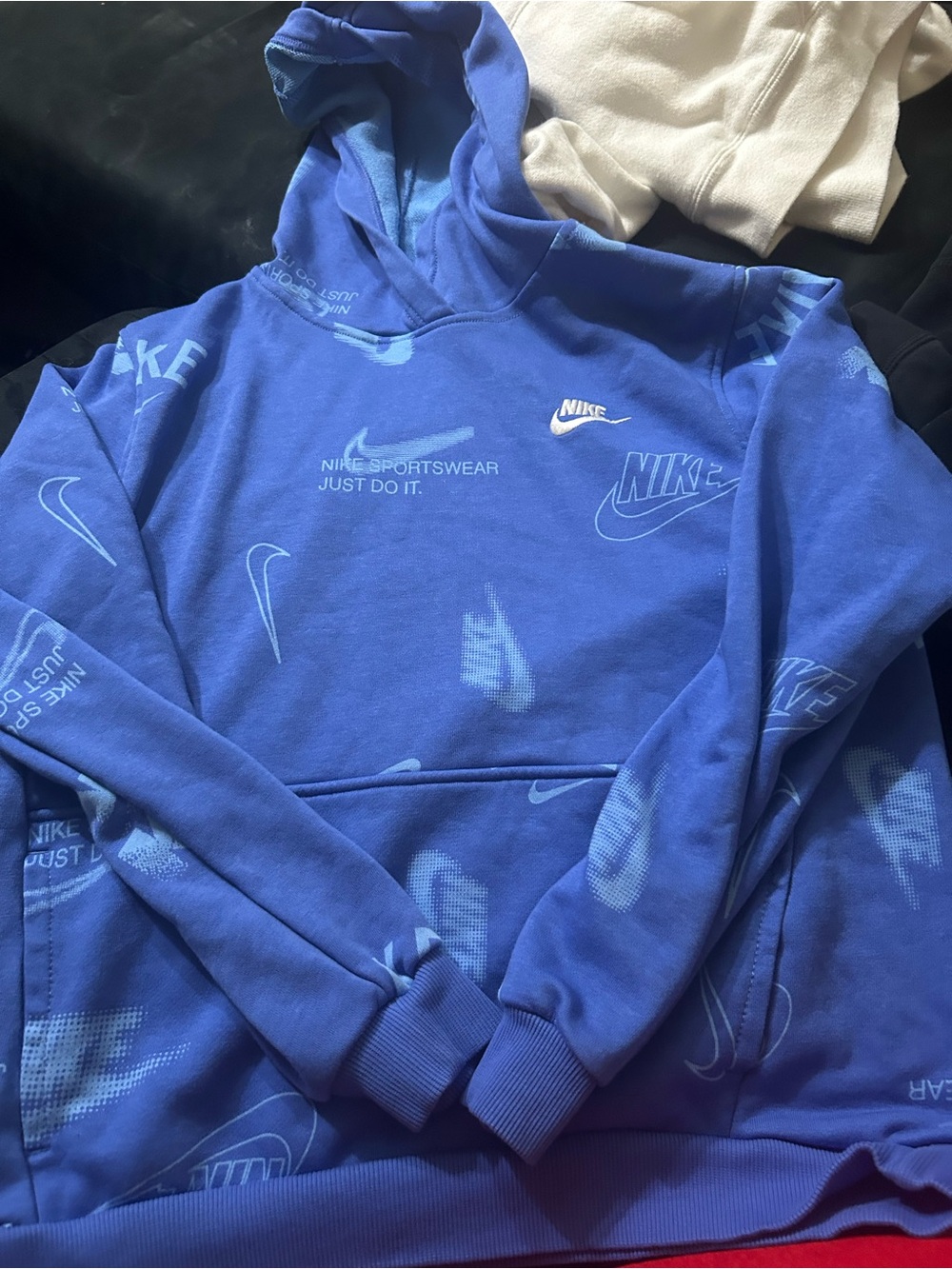 Nike Royal Blue Allover Logo Hoodie